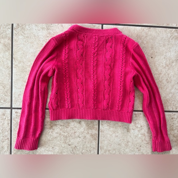 Tommy Hilfiger Button Up Red Pink Barbie Lids Knitted Cardigan Kids size 4-5 - Picture 2 of 8